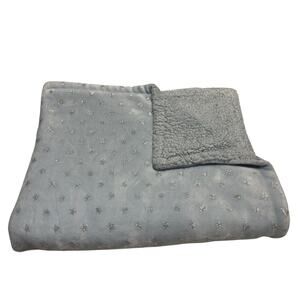 Rene Rofe Blue Silver Stars Sherpa Baby Blanket